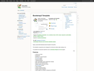 Dokuwiki Template Bootstrap3 screenshot