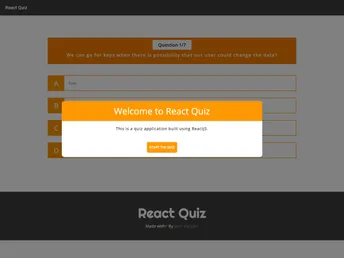 React Quiz App screenshot