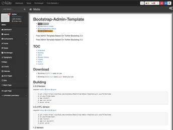 Bootstrap Admin Template screenshot