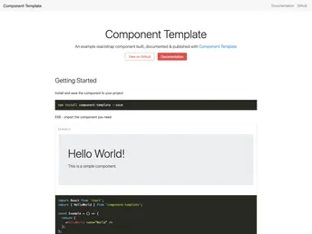 Component Template screenshot