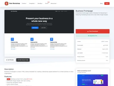Startbootstrap Business Frontpage screenshot
