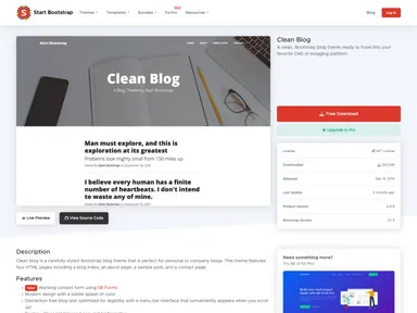 Startbootstrap Clean Blog screenshot
