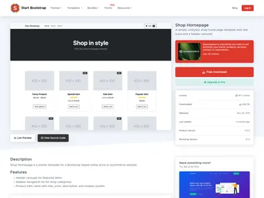 Startbootstrap Shop Homepage screenshot