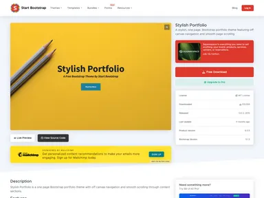 Startbootstrap Stylish Portfolio screenshot