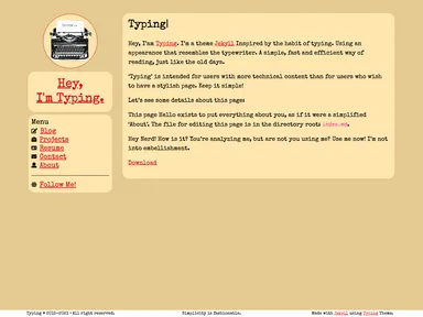 Typing Jekyll Template screenshot